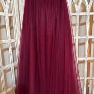 Elegant Burgundy Tulle Skirt